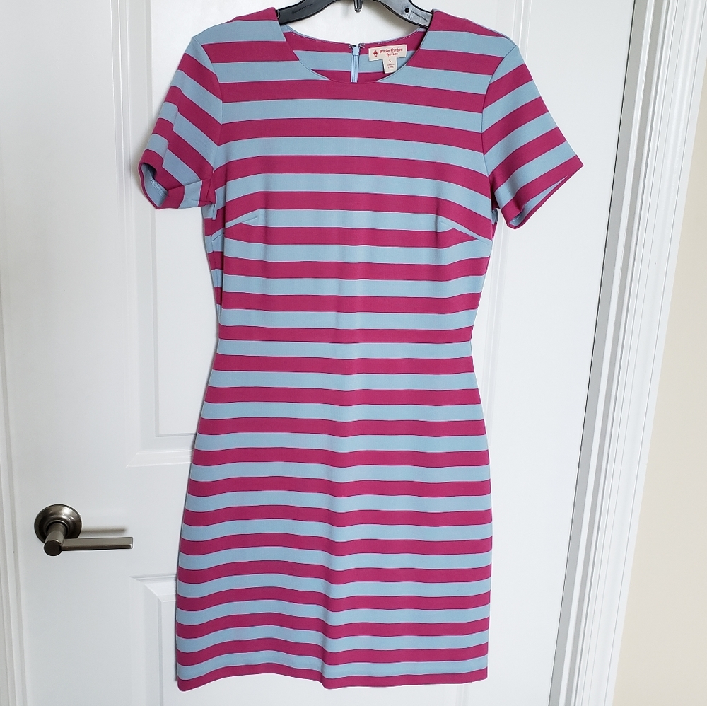 Brooks Brothers Red Fleece Striped A-Line Dress Sz S